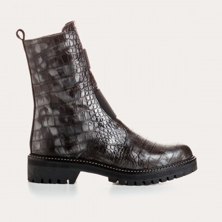 boots femme cuir croco | reqins