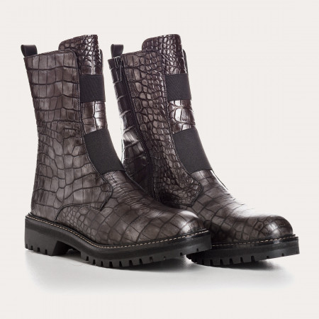 boots femme cuir croco | reqins