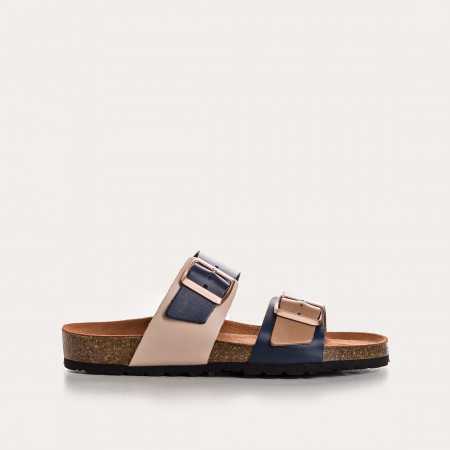 SANDALES NEPAL CUIR BICOLORE