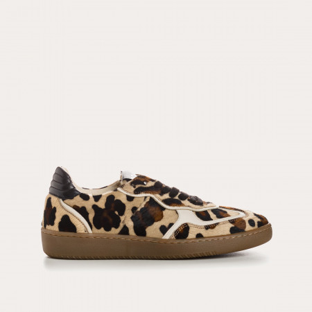 BASKETS ATHENA CUIR LEOPARD